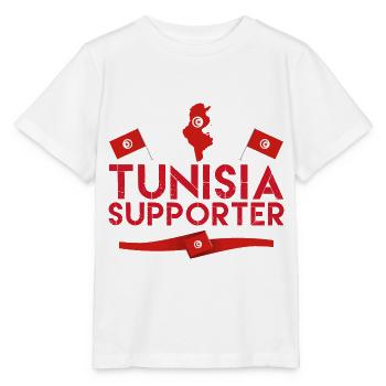 fan de Tunisia supporter. Supporter de Tunisie. - T-shirt bio MINI CREATOR Stanley/Stella Enfant - blanc - Devant - Maike (125cm)