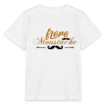 frère moustache, Idée cadeau d'élégance. - T-shirt bio MINI CREATOR Stanley/Stella Enfant - blanc - Devant - Maike (125cm)