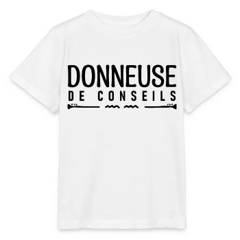 Donneuse de conseils. cadeau Conseiller. - T-shirt bio MINI CREATOR Stanley/Stella Enfant - blanc - Devant - Maike (125cm)
