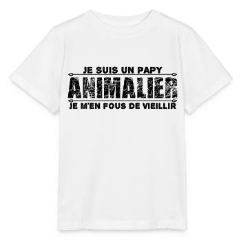 je suis un papy animalier cadeau pour mon papy. - T-shirt bio MINI CREATOR Stanley/Stella Enfant - blanc - Devant - Maike (125cm)