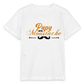 papy moustache, Idée cadeau d'élégance. - T-shirt bio MINI CREATOR Stanley/Stella Enfant - blanc - Devant - Maike (125cm)