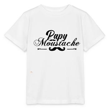papy moustache, Idée cadeau d'élégance. - T-shirt bio MINI CREATOR Stanley/Stella Enfant - blanc - Devant - Maike (125cm)