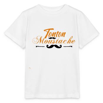 tonton moustache, Idée cadeau d'élégance. - T-shirt bio MINI CREATOR Stanley/Stella Enfant - blanc - Devant - Maike (125cm)