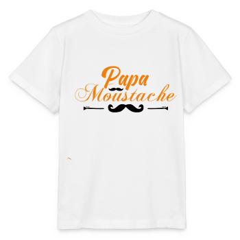 papa moustache, Idée cadeau d'élégance. - T-shirt bio MINI CREATOR Stanley/Stella Enfant - blanc - Devant - Maike (125cm)