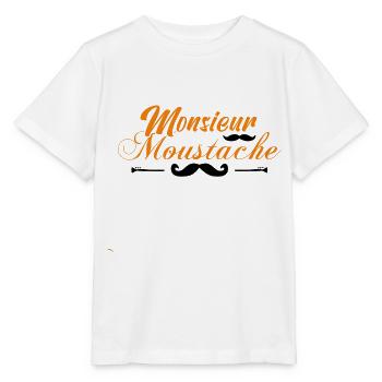 monsieur moustaches, Idée cadeau d'élégance. - T-shirt bio MINI CREATOR Stanley/Stella Enfant - blanc - Devant - Maike (125cm)