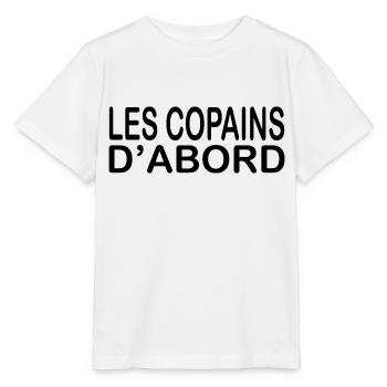 Les copains d'abord, Cadeau copain, Poto humour. - T-shirt bio MINI CREATOR Stanley/Stella Enfant - blanc - Devant - Maike (125cm)
