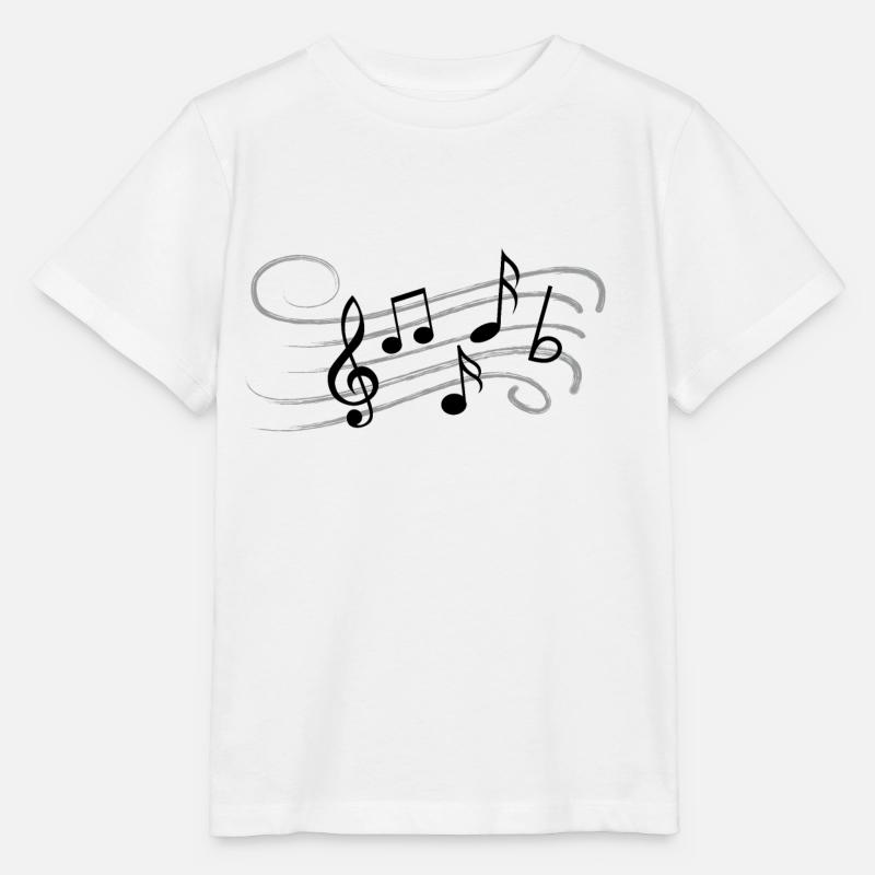 Musical sheet music notes pattern. Music - Stanley/Stella MINI CREATOR Kids’ T-Shirt - white