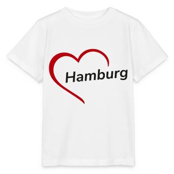 Hamburg mit Herz - Meine Stadt - I Love - Stanley/Stella Kinder T-Shirt MINI CREATOR  - Weiß - Vorne - Maike (125cm)