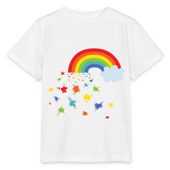 Arc-en-ciel et taches de couleur - T-shirt bio MINI CREATOR Stanley/Stella Enfant - blanc - Devant - Maike (125cm)
