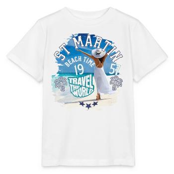 Beach time St Martin west indies - T-shirt bio MINI CREATOR Stanley/Stella Enfant - blanc - Devant - Maike (125cm)