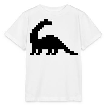 Dinosaure Brontosaure Pixel - T-shirt bio MINI CREATOR Stanley/Stella Enfant - blanc - Devant - Maike (125cm)