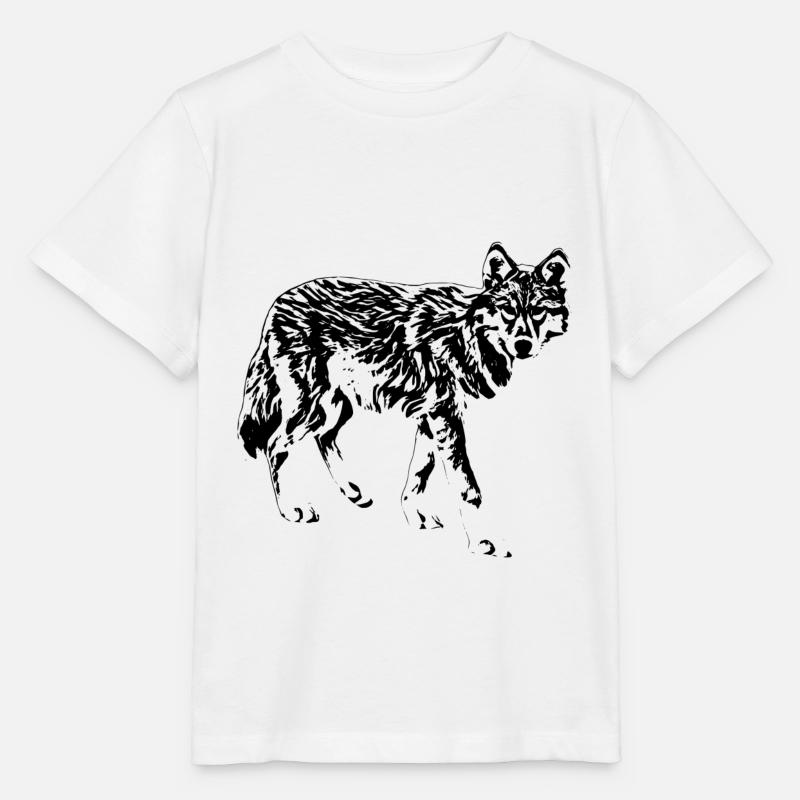 loup - T-shirt bio MINI CREATOR Stanley/Stella Enfant - blanc