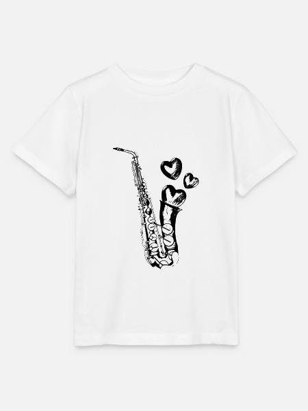 Saxophon - Stanley/Stella Kinder T-Shirt MINI CREATOR  - Weiß