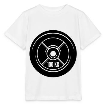 dumbbell icon weights - Stanley/Stella MINI CREATOR Kids’ T-Shirt - white - Front - Maike (125cm)