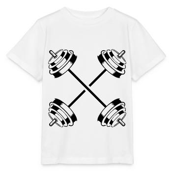 haltère icône poids symbole haltère - T-shirt bio MINI CREATOR Stanley/Stella Enfant - blanc - Devant - Maike (125cm)
