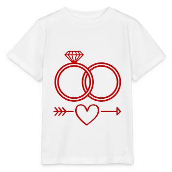Anneaux de mariage symbole icône anneaux - T-shirt bio MINI CREATOR Stanley/Stella Enfant - blanc - Devant - Maike (125cm)