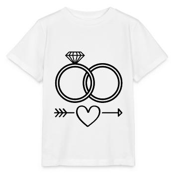Anneaux de mariage symbole icône anneaux mariage - T-shirt bio MINI CREATOR Stanley/Stella Enfant - blanc - Devant - Maike (125cm)