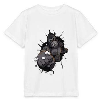 gorille beast coup boxing muscle - T-shirt bio MINI CREATOR Stanley/Stella Enfant - blanc - Devant - Maike (125cm)