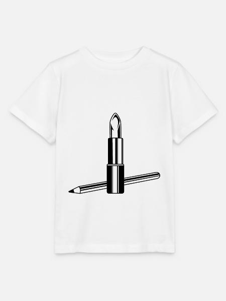 Lippenstift Symbol Make up - Stanley/Stella Kinder T-Shirt MINI CREATOR - Weiß
