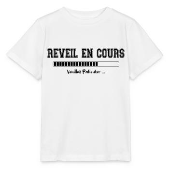 Réveil en cours. Cadeau Dormeur Humour - T-shirt bio MINI CREATOR Stanley/Stella Enfant - blanc - Devant - Maike (125cm)
