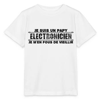 je suis un papy électricien cadeau pour mon papy - T-shirt bio MINI CREATOR Stanley/Stella Enfant - blanc - Devant - Maike (125cm)