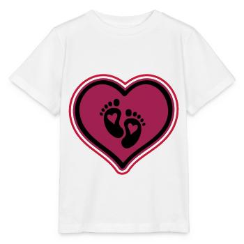 baby feet baby heart - Stanley/Stella MINI CREATOR Kids’ T-Shirt - white - Front - Maike (125cm)