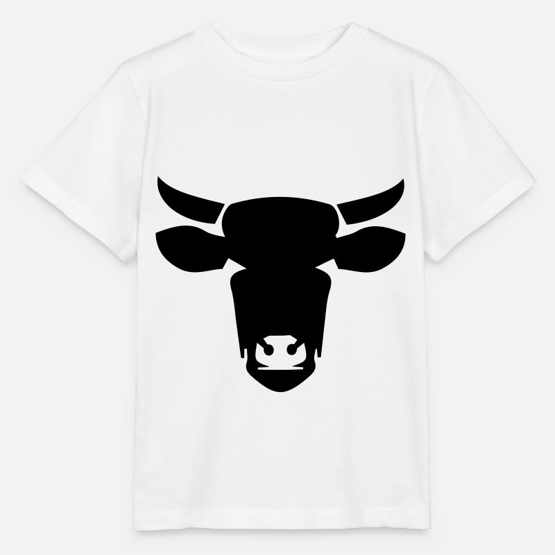 Icône de vache tête de vache - T-shirt bio MINI CREATOR Stanley/Stella Enfant - blanc