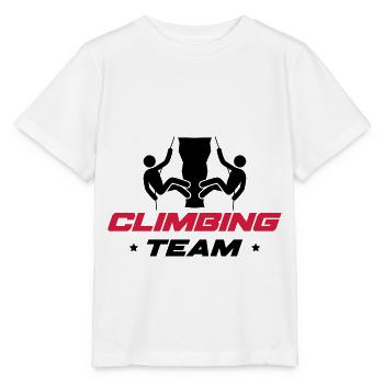 Mountaineer climbing - Stanley/Stella MINI CREATOR Kids’ T-Shirt - white - Front - Maike (125cm)