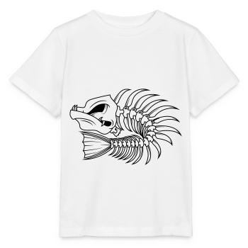 fish bones fisherman piranha - Stanley/Stella MINI CREATOR Kids’ T-Shirt - white - Front - Maike (125cm)