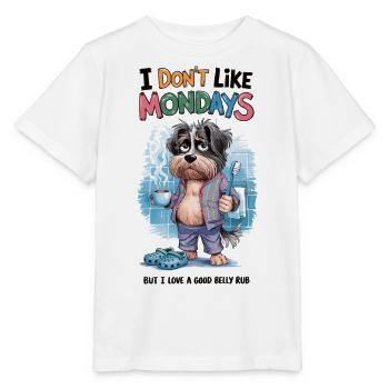Lundi grogne avec un ventre à frotter - T-shirt bio MINI CREATOR Stanley/Stella Enfant - blanc - Devant - Maike (125cm)