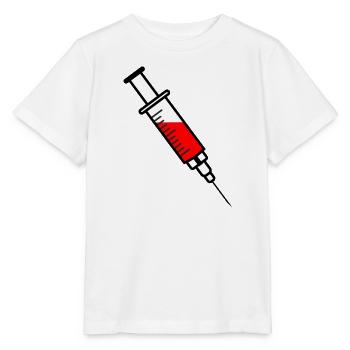 Impfspritze mit rotem flüssigem Medikament - Stanley/Stella Kinder T-Shirt MINI CREATOR  - Weiß - Vorne - Maike (125cm)