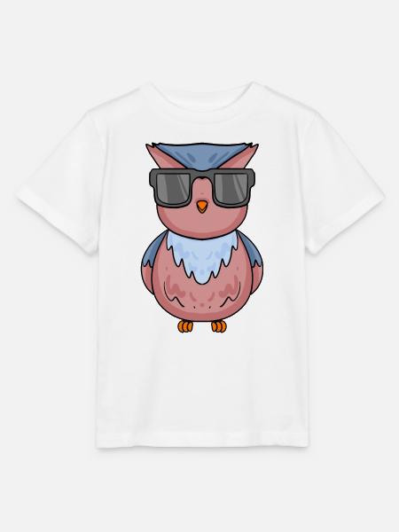 coole Eule mit Sonnenbrille - Stanley/Stella Kinder T-Shirt MINI CREATOR  - Weiß