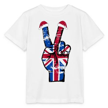 Britische Flagge Weihnachten Peace Symbol used - Stanley/Stella Kinder T-Shirt MINI CREATOR  - Weiß - Vorne - Maike (125cm)