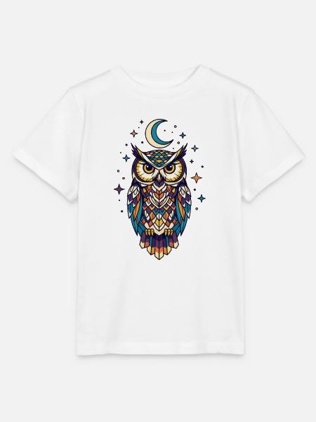 Mystische Eulenkonstellation auf Nacht - Stanley/Stella Kinder T-Shirt MINI CREATOR - Weiß