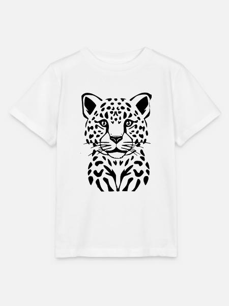 Leopard schwarz schwarzer Leopard - Stanley/Stella Kinder T-Shirt MINI CREATOR  - Weiß