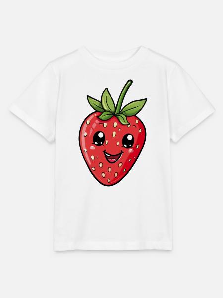 Erdbeere - Stanley/Stella Kinder T-Shirt MINI CREATOR  - Weiß