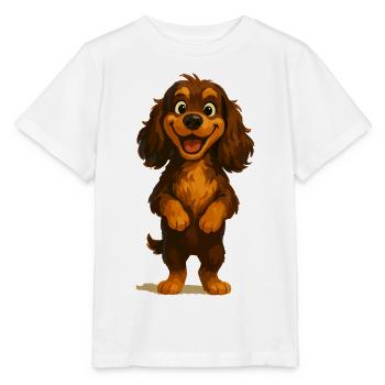 Cocker Spaniel breit grinsend - Stanley/Stella Kinder T-Shirt MINI CREATOR  - Weiß - Vorne - Maike (125cm)