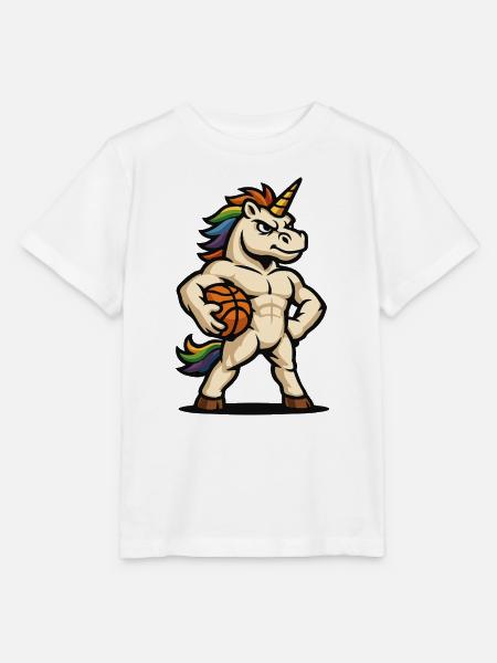 Rainbow Mane Basketball-Einhorn - Stanley/Stella Kinder T-Shirt MINI CREATOR  - Weiß
