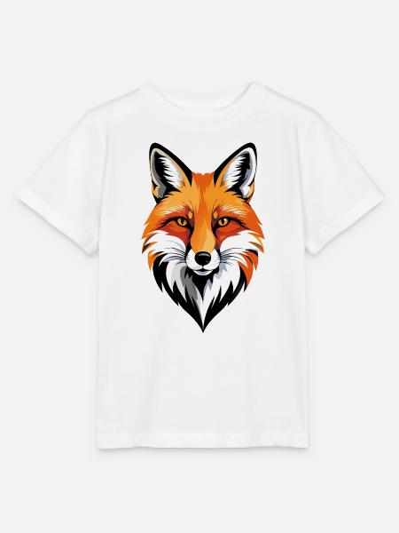 Schlauer Fuchs Fuchsgesicht Pop-Art Illustration - Stanley/Stella Kinder T-Shirt MINI CREATOR - Weiß