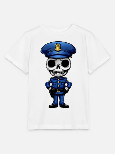 Polizei Skelett - Stanley/Stella Kinder T-Shirt MINI CREATOR - Weiß