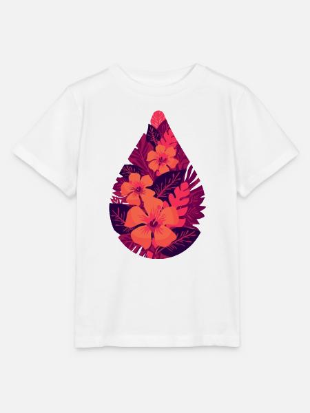 Flora Feuerblätter - Stanley/Stella Kinder T-Shirt MINI CREATOR - Weiß