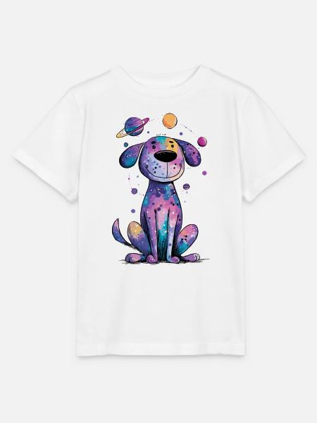 Galaktischer Welpen im All - Stanley/Stella Kinder T-Shirt MINI CREATOR - Weiß