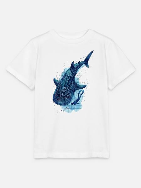 Walhai-Gigant & Taucher - Stanley/Stella Kinder T-Shirt MINI CREATOR - Weiß