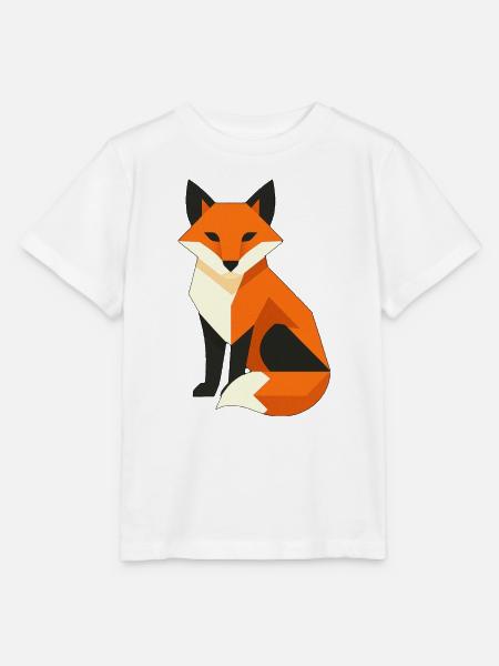 Geometrischer Fuchs – Dark Fox Design - Stanley/Stella Kinder T-Shirt MINI CREATOR  - Weiß