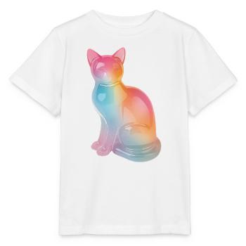 Regenbogenkatze Prisma - Stanley/Stella Kinder T-Shirt MINI CREATOR  - Weiß - Vorne - Maike (125cm)