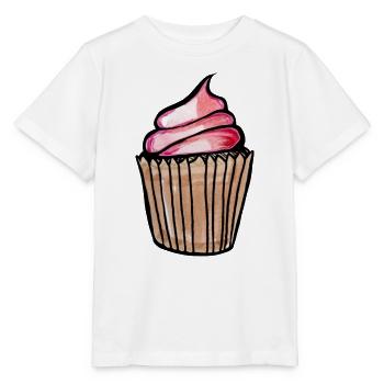 Cupcake-Wirbel-Skizze auf Schwarz - Stanley/Stella Kinder T-Shirt MINI CREATOR  - Weiß - Vorne - Maike (125cm)