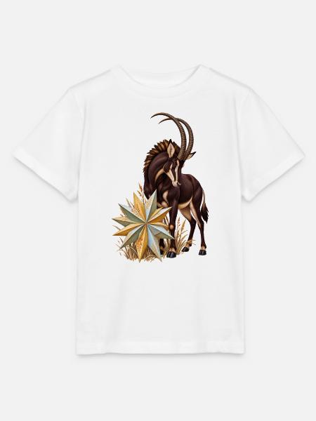 Rappenantilope mit winterlichem Fächerstern - Stanley/Stella Kinder T-Shirt MINI CREATOR - Weiß