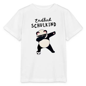 Endlich Schulkind Panda Fußball Einschulung - Stanley/Stella Kinder T-Shirt MINI CREATOR  - Weiß - Vorne - Maike (125cm)