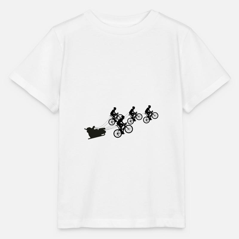 Père Noël avec des vélos - T-shirt bio MINI CREATOR Stanley/Stella Enfant - blanc