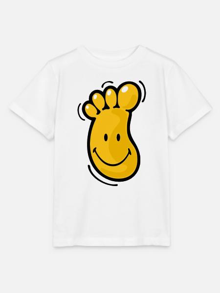 Smiley Foot - Stanley/Stella Kinder T-Shirt MINI CREATOR  - Weiß